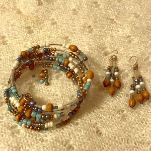 Beautiful handmade bracelet and earrings